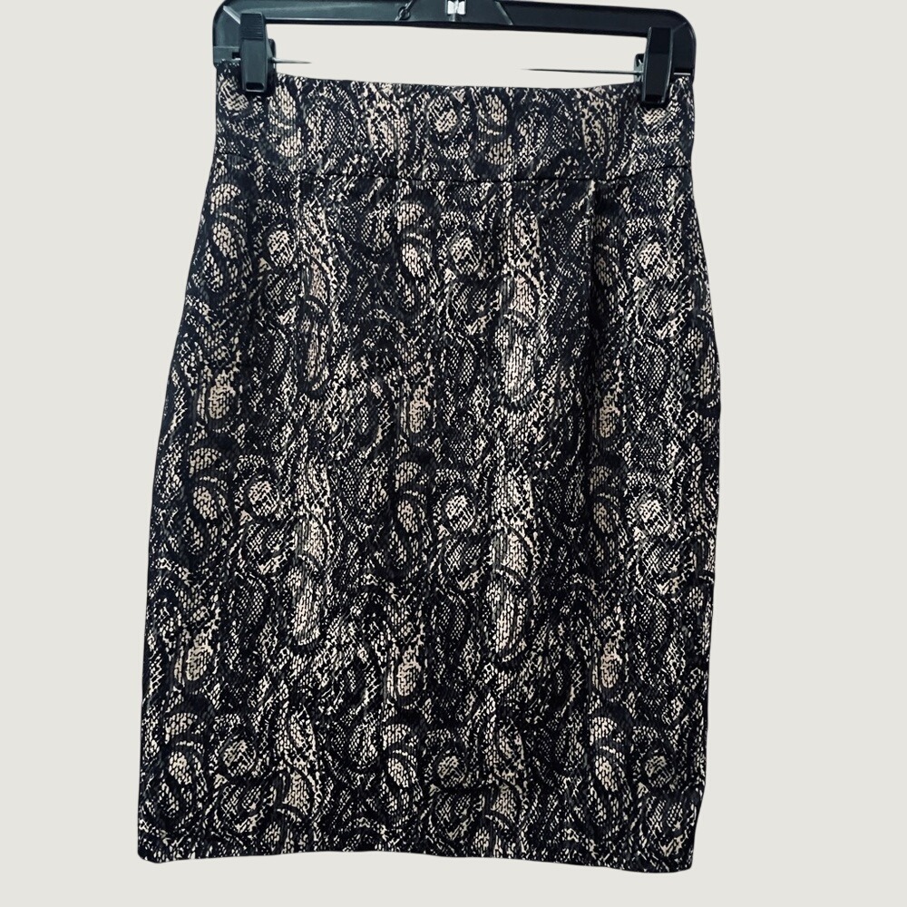 ANTONIO MELANI Black and Cream Pencil Skirt